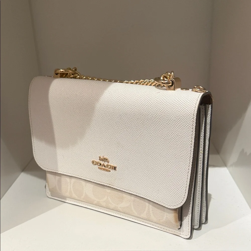 Coach Cream Crossbody Bag with Gold Accents - Picture 1 of 6